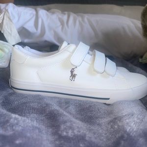 Unisex Kid’s POLO Ralph Lauren White Velcro Shoes